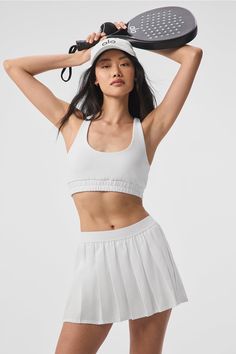 Pleated perfection. This out-and-about must-have is ready to take the win on the court or in the streets, thanks to a comfy inner short with hidden pocket, lightweight feel and sweet pleats all the way around. White Pleated Tennis Skirt, Yoga Skirt, Pleated Tennis Skirt, Skirt Trends, Hidden Pocket, Back Women, Tennis Skirt, Alo Yoga, Sweaters Knitwear