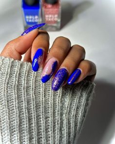 Blue Glitter Nails, Winter Blue, Nails Glitter