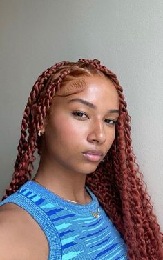 Hairstyles Protective, Cute Box Braids, Hairstyles Cute, Red Curly Hair, Goddess Braids Hairstyles, Cute Box Braids Hairstyles, Quick Braided Hairstyles, Twist Braid Hairstyles, Protective Hairstyles Braids