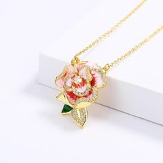 This Big Pink Flower Enamel Pendant Necklace is classified as Chinese Jewelry or as Art Nouveau Jewelry, which will add a touch of pulchritude. The Captivating Flower Design adorns your natural beauty, suitable for occasions of Casual or Day Hangouts. Brightly Enamel is an Artistic aesthetic choice, perfect as a gift for females. You can wear this Big Pink Flower Enamel Pendant Necklace on its own or partner with classic silhouettes for an which will add a touch of pulchritude pairing. TJ(trendy Flower-shaped Enamel Necklaces For Gifts, Rose Flower-shaped Jewelry For Mother's Day, Rose Red Flower Shaped Jewelry For Valentine's Day, Rose Red Flower-shaped Jewelry For Valentine's Day, Rose Gold Flower Necklace As Gift For Her, Rose Flower Necklace As Gift, Rose Flower Necklace For Gift, Rose Flower Jewelry Gift For Her, Rose Flower Jewelry As Gift For Her