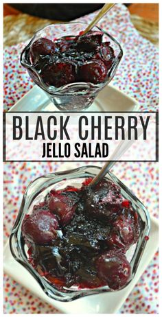 black cherry jello salad in a glass dish