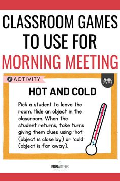 classroom games to use for morning meeting hot and cold