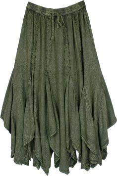 Olive Green Skirt, Western Skirts, Fairy Skirt, Festival Skirts, Hippie Look, Trendy Skirts, Ruffled Skirt, Boho Skirts, Green Outfit