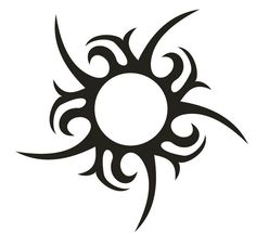 a black and white sun tattoo design