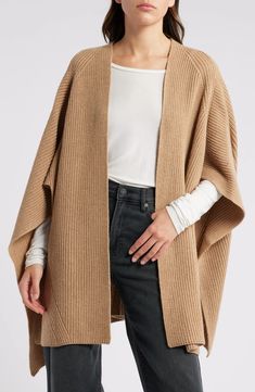 AllSaints Travelling Ruana | Nordstrom Elbow Length Sleeve, Anniversary Sale, Comforters Cozy, All Saints, Long A Line, Front Open, Cute Clothes, Fall Fashion, Autumn Fashion