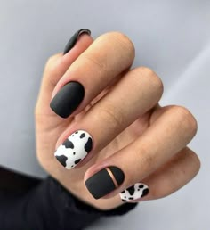 Rodeo Nails, Cowboy Nails, Black White Nails, Western Nails, Country Nails, Cow Nails, Cute Gel Nails, Short Acrylic Nails Designs, Classy Nails