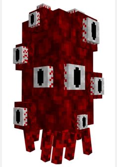 an image of a red cube with eyes on it