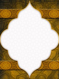 a gold and white background with an ornate design on the bottom, in the middle