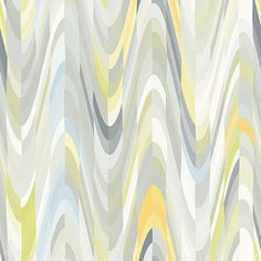 Sample Wave Abstract Wallpaper in Multi Yellow Retro Wave Wallpaper, Cool Yellow Wallpapers, Geometric Wave Wallpaper, Yellow Wallpapers, Geometric Wave, Wave Wallpaper, Powder Room Wallpaper, A Street Prints, Retro Wave