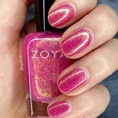 #zoyanailpolish leilani not the most gorgeous pink with gold shimmer?! It’s like a sunset on your fingers. I’m so in love with this color So In Love, Gold Shimmer