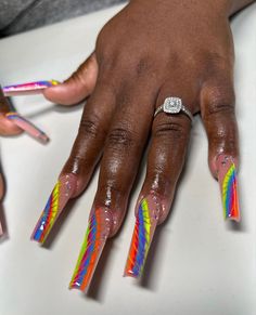 Pride Nails, Abstract Nails, Business Nails, Tapered Square Nails, Hippie Nails, Square Nail Designs, Fancy Nails Designs