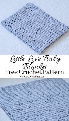 a crocheted blanket with the words little love baby blanket free crochet pattern