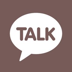 a brown and white speech bubble with the word talk written in it's center