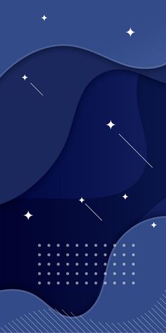 an abstract blue background with stars in the sky and lines coming out of it to form waves