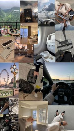 a collage of photos with various things in them