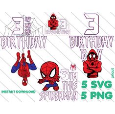 7th Birthday Boys, 6th Birthday Boys, 4th Birthday Boys, Spiderman Cake Topper, 5th Birthday Boys, 3rd Birthday Boys, Spiderman Svg, 2nd Birthday Boys, Spiderman 2