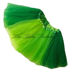 a green tulle skirt on a white background