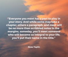 a quote from beau taplin about playing in your story and while some may take a chance