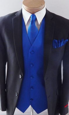 Royal Blue And Black Suit, Chambelanes Outfits, Blue Wedding Dress Royal