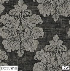 a black and white floral pattern on fabric