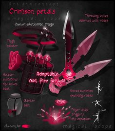 an info sheet with different types of knifes and other things to look like them