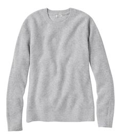 We traveled the globe to find the world's finest cashmere for our shaker-stitch crewneck sweater. It's so luxuriously soft, you'll notice the difference from the moment you put it on. Falls at hip. Slightly Fitted: Softly shapes the body. Slightly Fitted: Softly shapes the body. Falls at hip. 100% cashmere. 100% cashmere. Handwash and dry flat, or dry clean. Ribbed neckline. Ribbed neckline. Imported. Fit: Slightly Fitted | Women's Classic Cashmere Textured Sweater, Crewneck Grey Cashmere Sweater, Ll Bean Sweater, Gray Cashmere Sweater, Crewneck Sweaters, Cashmere Yarn, Textured Sweater, Ribbed Neckline, Cashmere Sweater, Crewneck Sweater