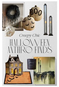 the cover of creepy chic's halloween athro finds, featuring pumpkins and