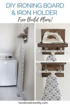 the diy ironing board and iron holder is free to build