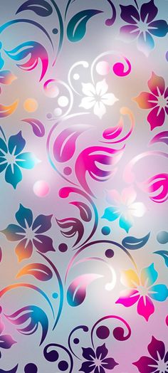 an abstract background with flowers and swirls