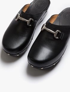 Low Horsebit Leather Clog - Black | Women's Clogs | Penelope Chilvers High Heel Clogs, Penelope Chilvers, Women's Clogs, Clog Heels, Leather Clogs, Clogs Shoes, Womens Clogs, Monk Strap, The Cast