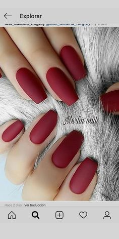 Red Matte Nails, Elegant Touch Nails, Matte Pink Nails, Gel French Manicure, Squoval Nails, Manicure Nail Designs, Red Acrylic Nails, Sassy Nails, Nails Now