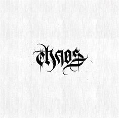 the word chaos written in black ink on white paper