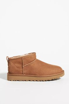 UGG Classic Ultra Mini Boots | Anthropologie Ugg Classic Ultra Mini Chestnut, Ultra Mini Boots, Cute Uggs, Ugg Ultra Mini, Heavy Rainfall, Chestnut Boots, Shoes For School, Mini Boots, Back To School Shoes