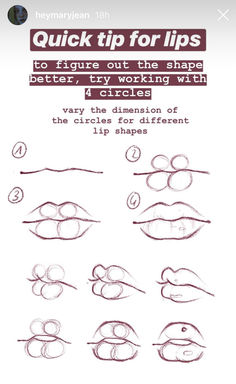 the instructions for how to draw lips