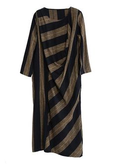 Plus Size Khaki Asymmetrical Design Striped Fall Maxi Dresses Long SleeveFabric: Cotton BlendedSize & Fit: Fit: This garment fits true to size.Length: Size 2XL measures 48.36"from shoulder to hemBust: Great for any cup size. Waist: Loose Fit. Comfortable room throughout midsection.Hip: Loose Fit - room for hips. Hand Wash Cold. Fall Maxi Dresses, Long Dress Long Sleeve, Fall Maxi, Maxi Dresses Fall, Comfortable Room, Asymmetrical Design, Dress Long Sleeve, Yellow Stripes, Cup Size