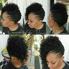 Braided Mohawk Hairstyles, Braided Mohawk, Black Hair Updo, Curly Crochet Hair, Black Hair Updo Hairstyles, Braided Updos, Crochet Hairstyles, Curly Crochet Hair Styles, Braided Hair Styles