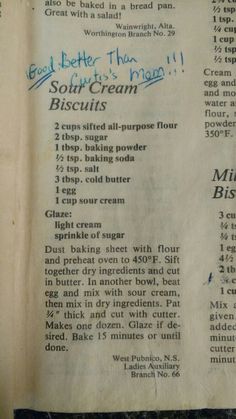 an old recipe book with instructions on how to bake bread in the oven and what to use it