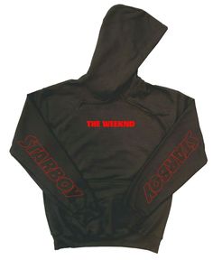 This Hoodie is the The Weeknd Hoodie with the Starboy Outline Designs on the Sleeves with Red Designs on a Black Hoodie. The Weeknd Hoodie Designs, The Weeknd Hoodie, Weeknd Merch, The Weeknd Merch, Starboy The Weeknd, Abel Tesfaye, Outline Designs, Red Design, The Weeknd