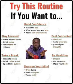 a poster that says try this routine if you want to