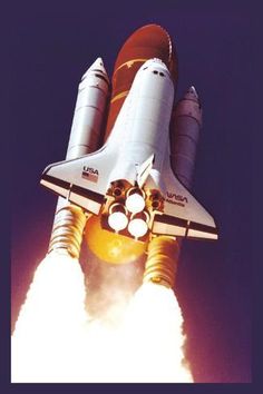 an image of a space shuttle taking off