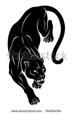 black panther silhouette on white background