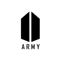 the army logo is shown in black and white, with an inverted design on it