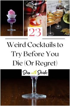 Collage of 4 weird cocktails. Unique Drinks Ideas, Mixed Drink Recipes Alcoholic, Cool Cocktails Recipes, Creative Mixed Drinks, Crazy Drinks Alcohol, Unique Drink Recipes, Fun Cocktail Recipes Vodka, Crazy Cocktails Fun