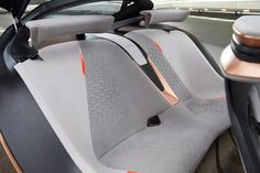 the interior of an electric vehicle with two seats