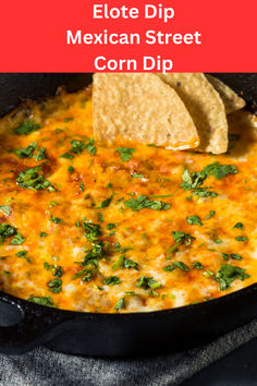 A creamy, irresistible Elote dip, also known as Mexican street corn dip! It’s loaded with sweet corn, a rich creamy blend, spices, fresh cilantro, and tangy cheese—perfect for any gathering! Fried Mexican Street Corn, Elote Corn Dip Recipe, Corn Queso Dip, Mexican Sweet Corn, Air Fryer Mexican, Elote Dip, Dip Sauces, Mexican Corn Dip, Street Corn Dip