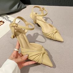 Tavimart New Women Heels Fashion Butterfly-knot Mary Janes Shoes Trend Korean Style Casual Shoes Comfortable Pointed Toe Heels Women Mary Janes Shoes, Fashion Butterfly, Women Heels, Butterfly Knot, Heels Fashion, Dress Women Elegant, Shoes Comfortable, Hair Hoops, Pointed Toe Heels