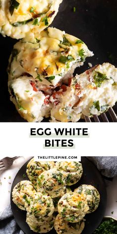 egg white bites with spinach and cheese on top