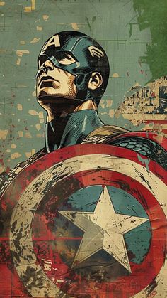 an image of captain america with grungy paint