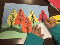 Elements of the Art Room: 3rd Grade Fall Forrests Thanksgiving Art Projects, Color Art Lessons, 3rd Grade Art Lesson, 2nd Grade Art, 4th Grade Art, 3rd Grade Art, Fall Trees