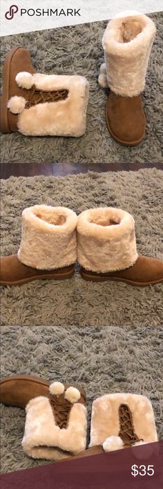 Makalu brown boots with white fur Brand new never worn but no tag Shoes Winter & Rain Boots White Fur, Shoes Winter, Winter Rain, Rain Boots, Brand New, Boots, Closet